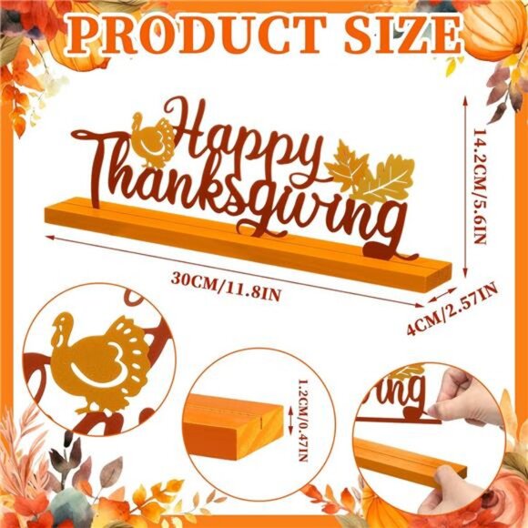 Fall Decorations for Home Happy Thanksgiving Metal Sign Thanksgiving - Picture 3 of 7